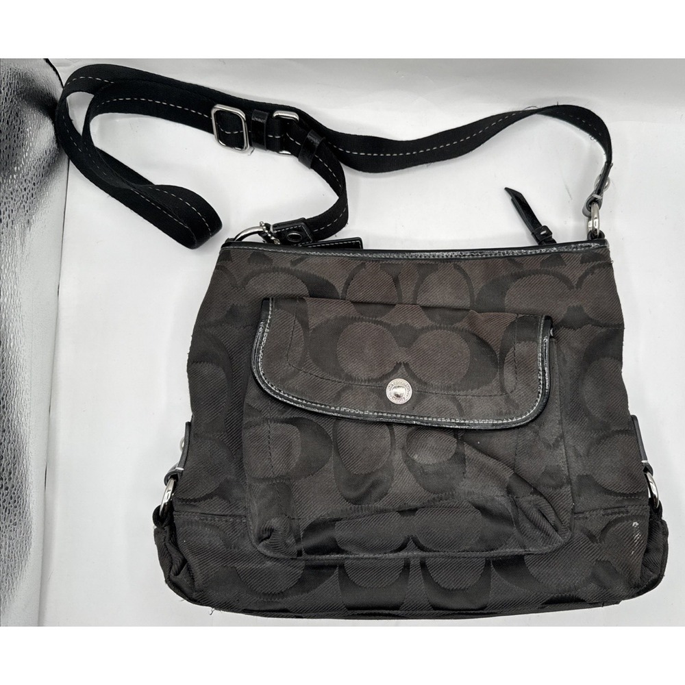 COACH Black Satchel‎ Hot Pink Lining B1326-F16550 Y2K Logo Some Fading